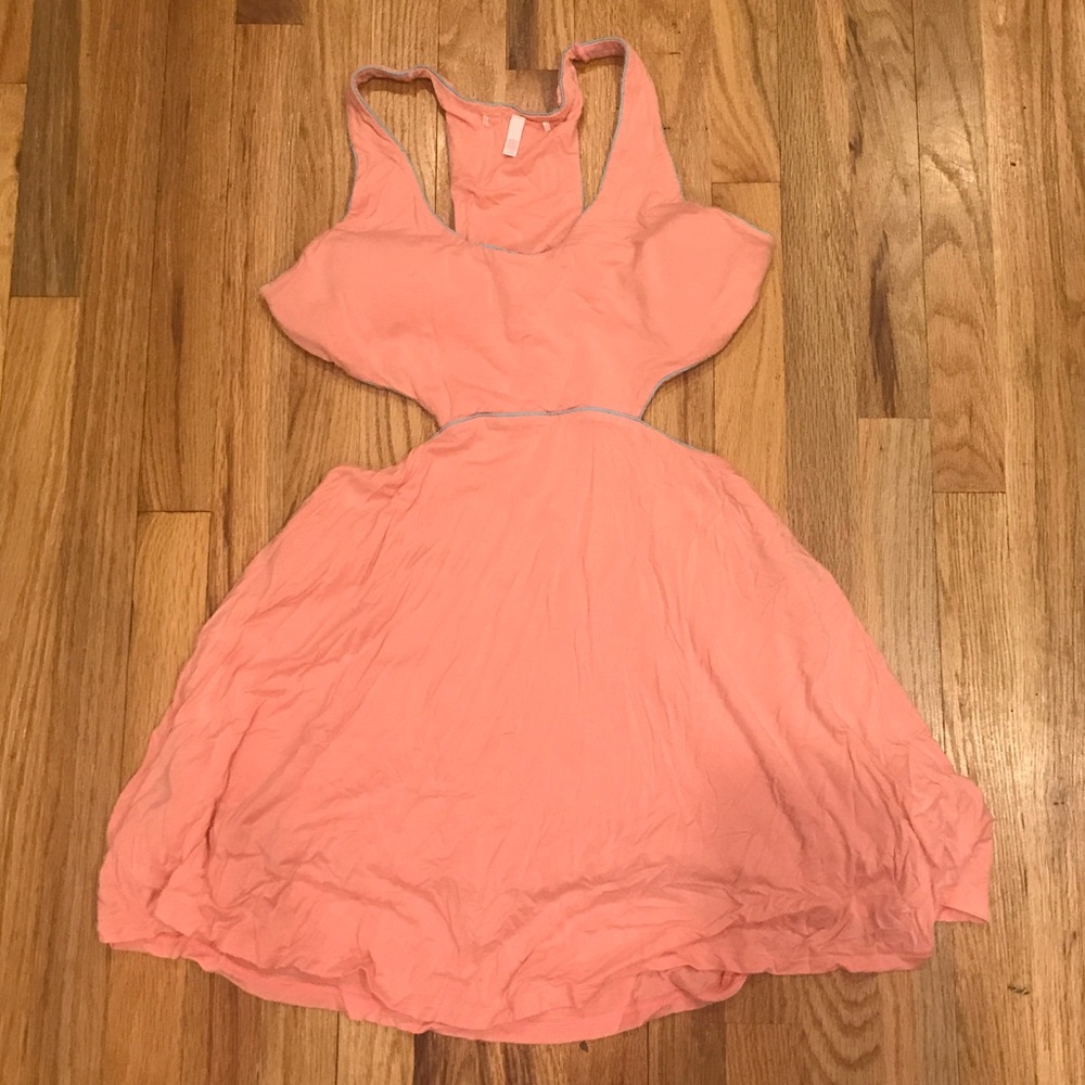 Peach dress with back cutout